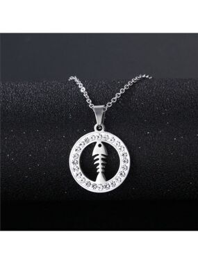 Fisher of Men fishbone titanium stainless steel boutique pendant necklace